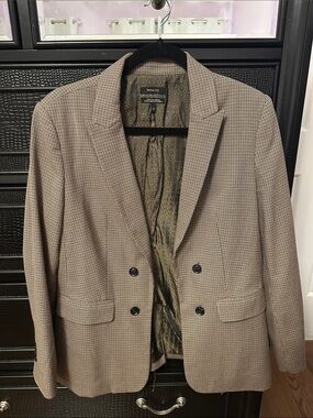 RW&CO. Women’s Brown Glen Plaid Double-Breasted Sport Coat